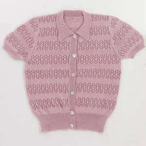 Openwork Lace Cardigan in Lilac by Iver & Isla