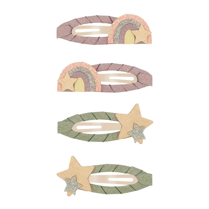 Over The Rainbow Clic Clac Hair Clips In Bright Multi by Mimi & Lula