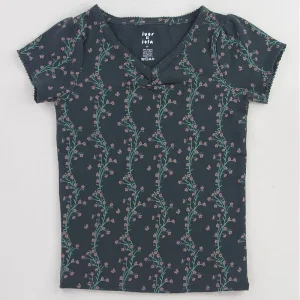 Pima Ruched Tee in Verdant Trellis by Iver & Isla