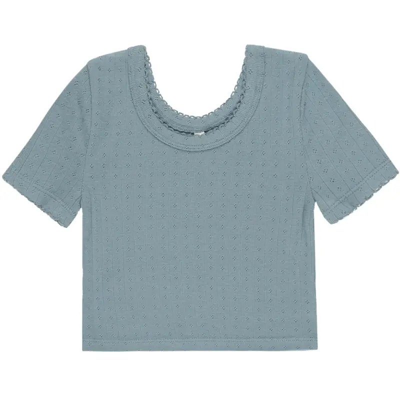 Pointelle Tee in Ocean by Rylee & Cru - Last One In Stock - 2-3 Years