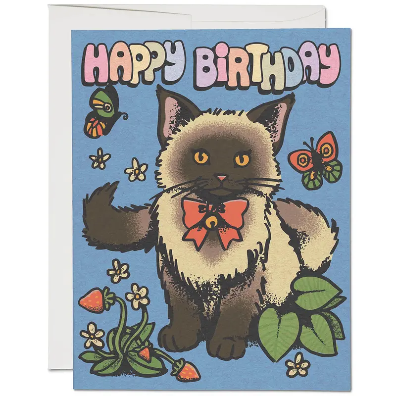 Siamese Birthday Greetings Card by Red Cap Cards