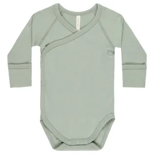 Side Snap Bodysuit in Sage by Quincy Mae - Last Ones In Stock - 0-6 Months