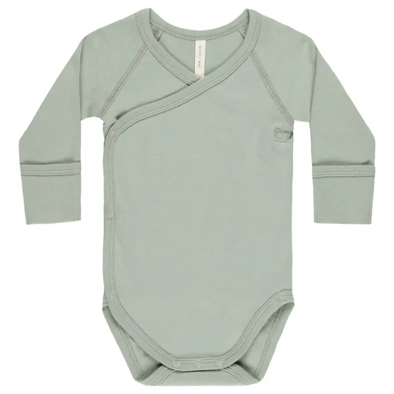 Side Snap Bodysuit in Sage by Quincy Mae - Last Ones In Stock - 0-6 Months