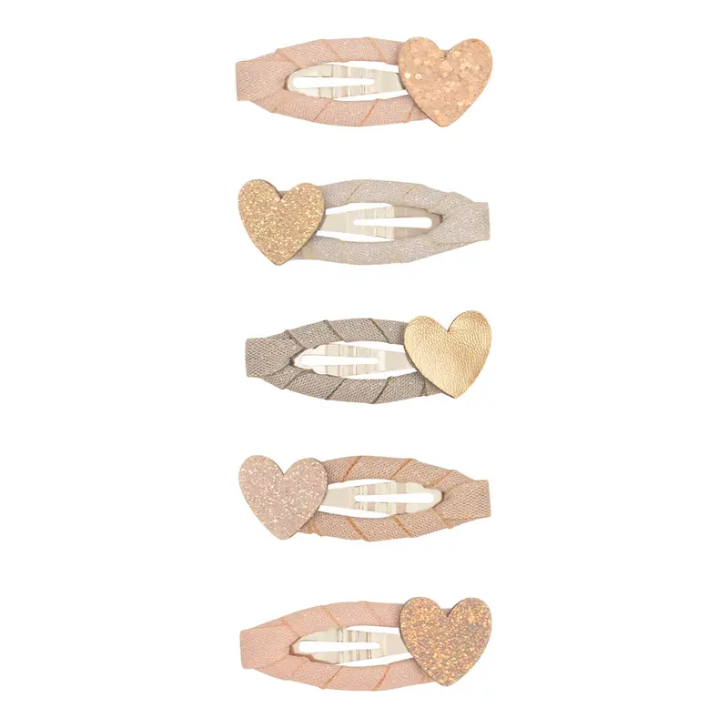 Teeny Heart Mini Clic Clac Hair Clips in Pink Multi by Mimi & Lula