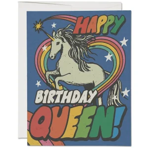 Unicorn Queen Birthday Greetings Card by Red Cap Cards