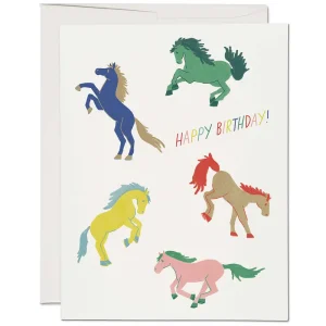 Wild Horses Birthday Greetings Card by Red Cap Cards