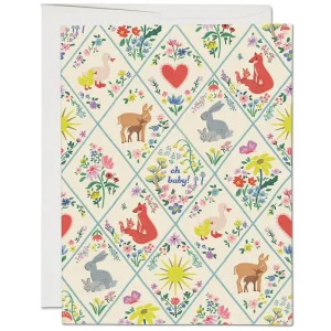 Woodland Critters Baby Greetings Card by Red Cap Cards