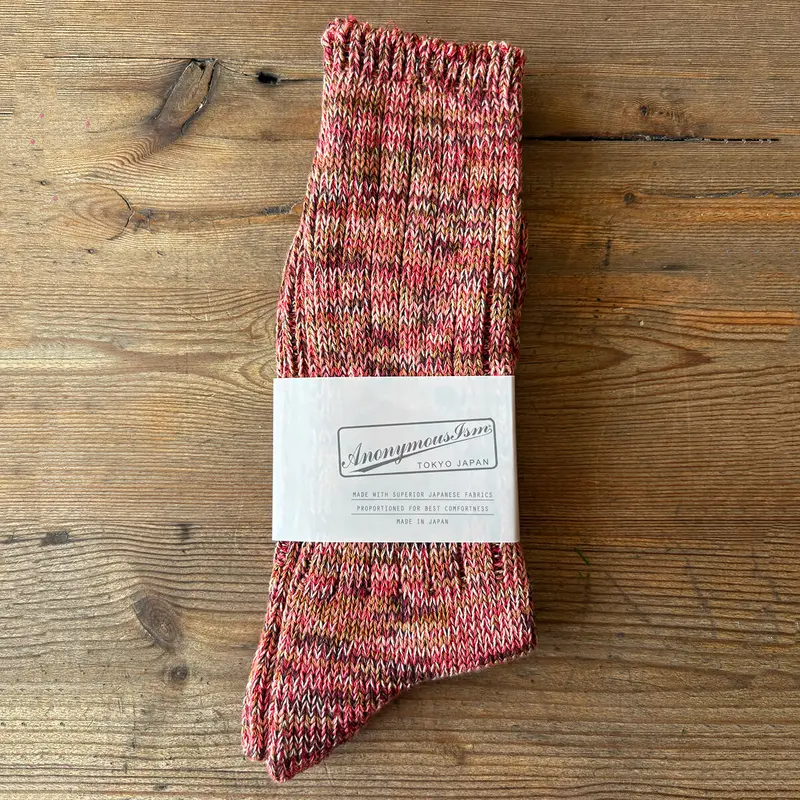 5 Colour Mix Crew Adult Socks in Brick Mix by Anonymous Ism