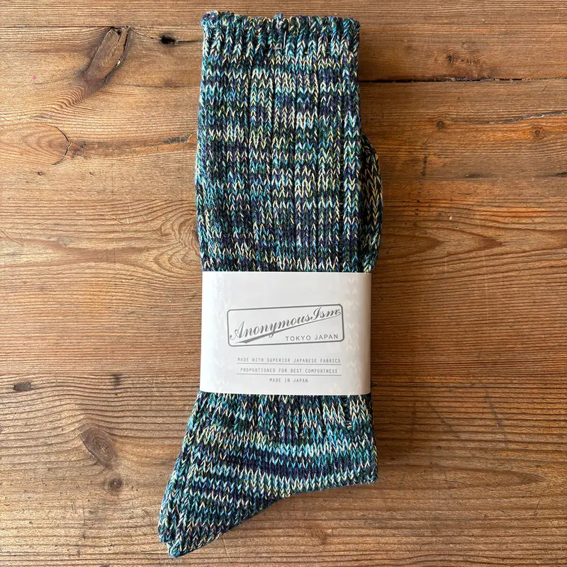 5 Colour Mix Crew Adult Socks in Navy Mix by Anonymous Ism