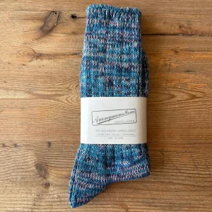 5 Colour Mix Crew Adult Socks in Navy / Pink Mix by Anonymous Ism