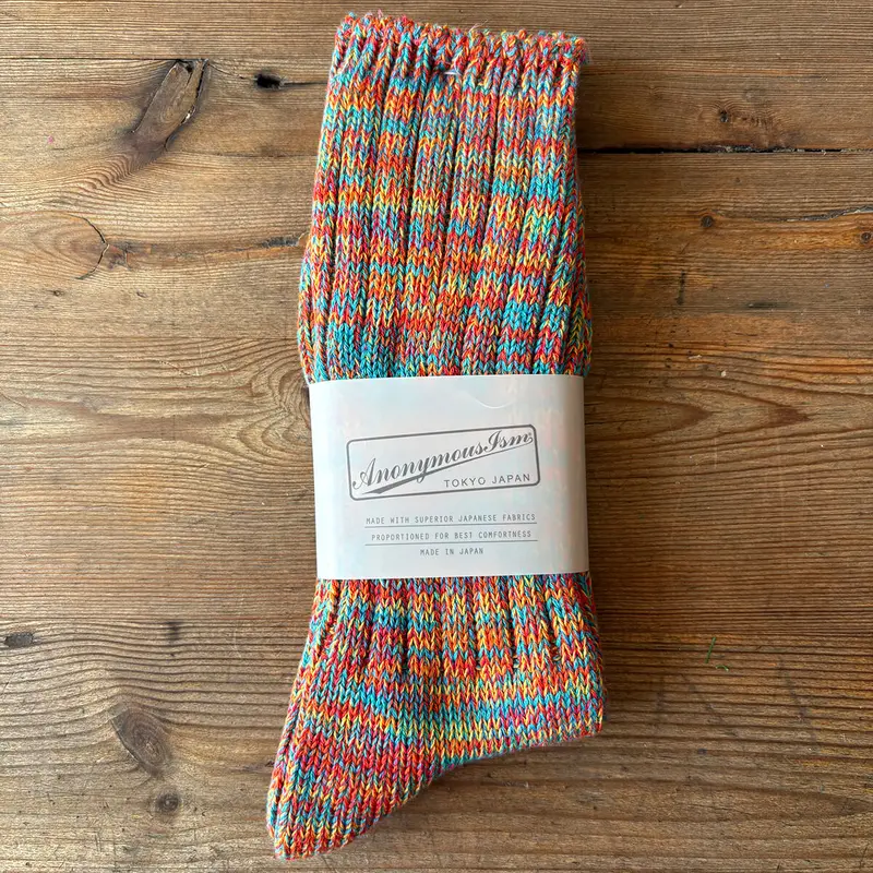 5 Colour Mix Crew Adult Socks in Orange Mix by Anonymous Ism