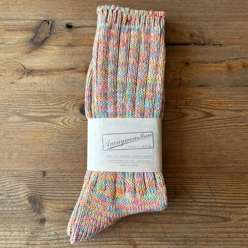 5 Colour Mix Crew Adult Socks in Pink Mix by Anonymous Ism