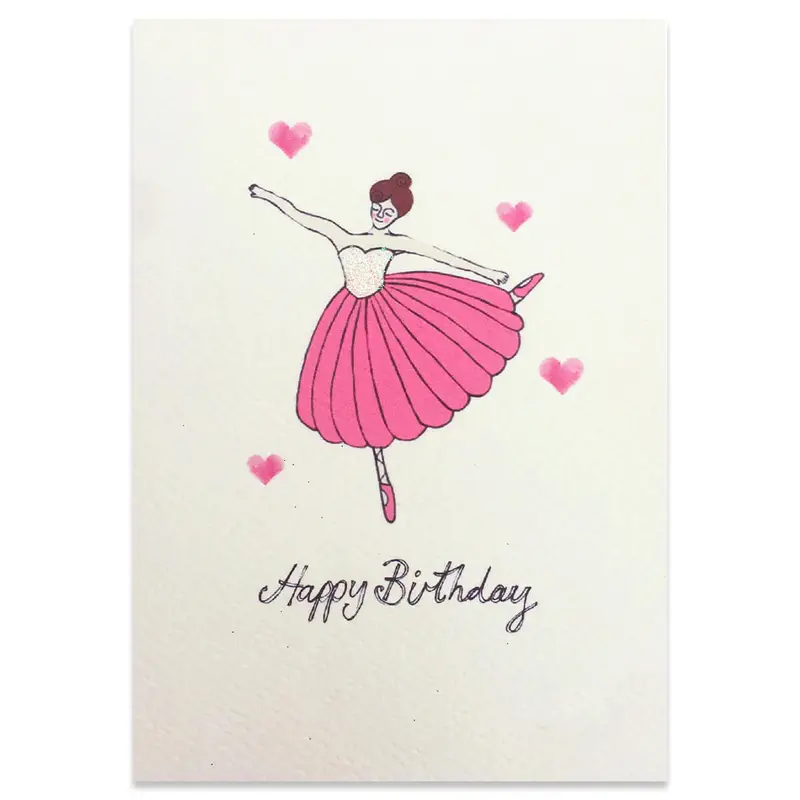 Ballerina Birthday Greetings Card by Rosie Wonders