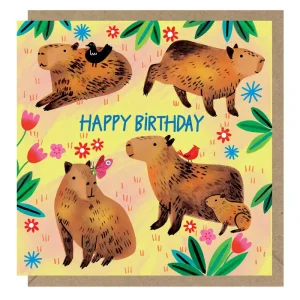 Capybaras Birthday Greetings Card by Emma Jayne for Earlybird Designs