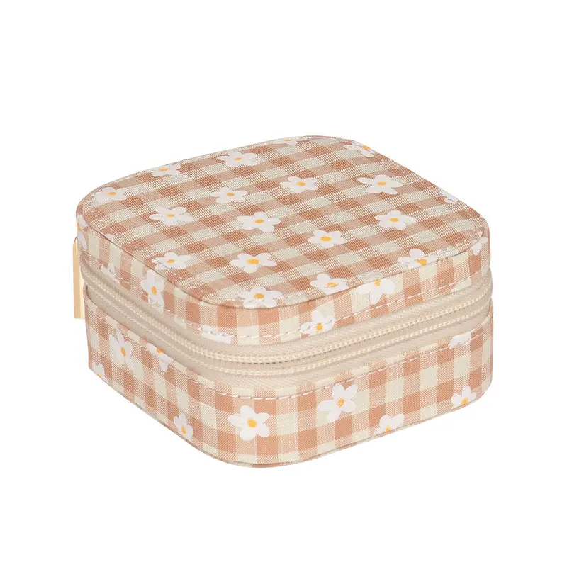 Daisy Gingham Square Jewellery Box by Rockahula