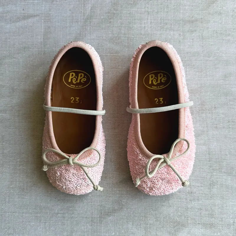 Darlyn Sequin Ballet Slippers in Nude Paillettes by PP