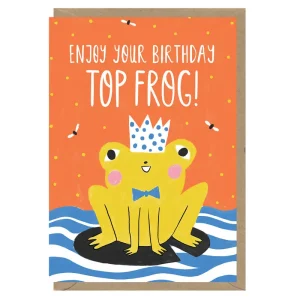 Enjoy Your Birthday Top Frog Greetings Card by Amy Hodkin for Earlybird Designs