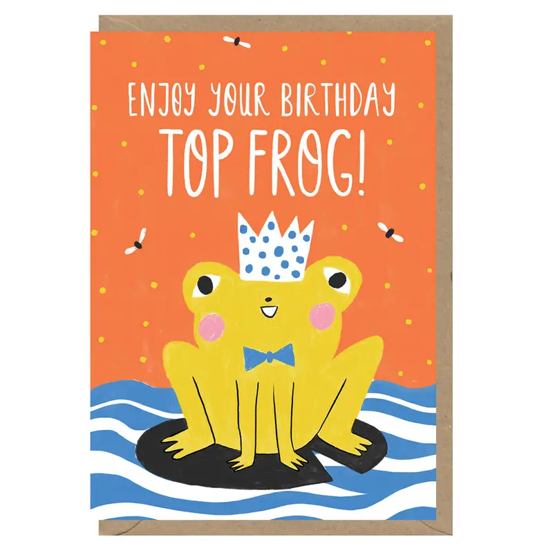 Enjoy Your Birthday Top Frog Greetings Card by Amy Hodkin for Earlybird Designs