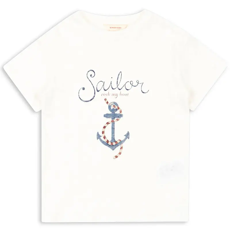 Era Tee in Off White / Sailor Print by Konges Slojd