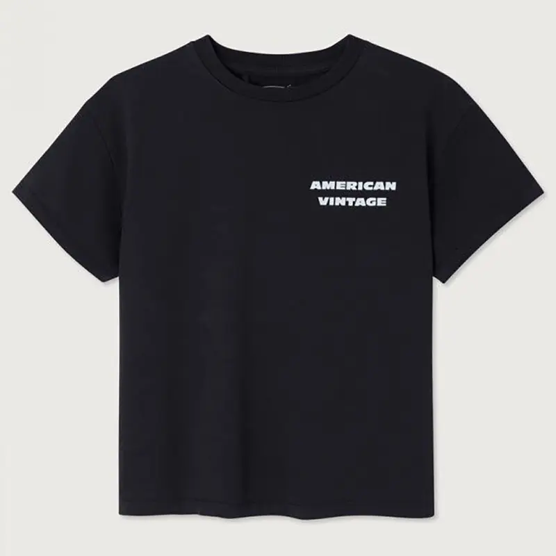 Fizvalley Kid's Round Neck T Shirt in Black by American Vintage