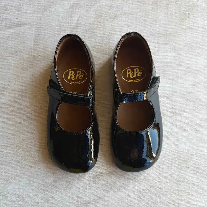 Ginevra Patent Leather Ballet Slippers in Black by PP