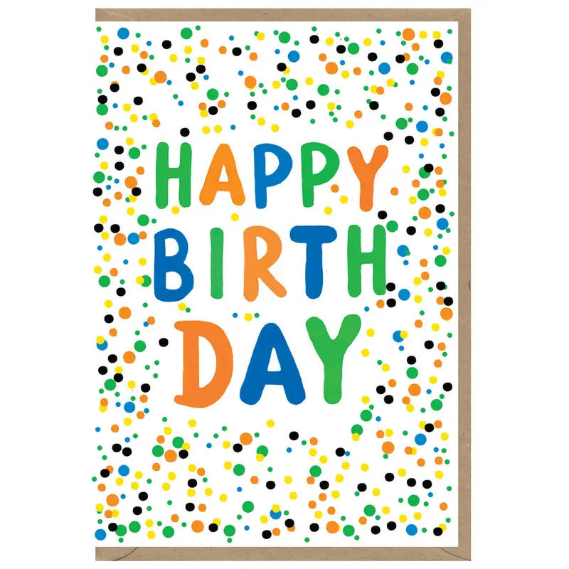 Happy Birthday Dots Greetings Card by Dominic Early for Earlybird Designs