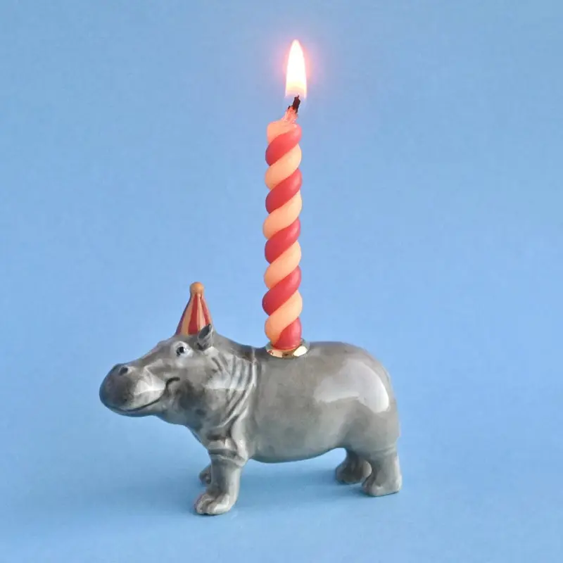 Hippo Ceramic Cake Topper by Camp Hollow