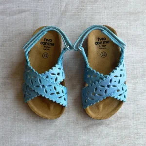 Ida Cut Out Sandals in Celeste Blue by PP