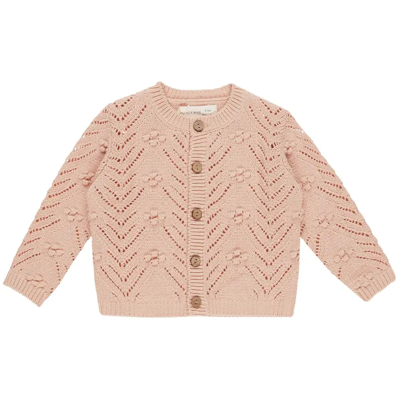 Knit Cardigan in Melon by Quincy Mae