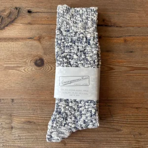 Lightweight Slub Crew Adult Socks in Navy by Anonymous Ism