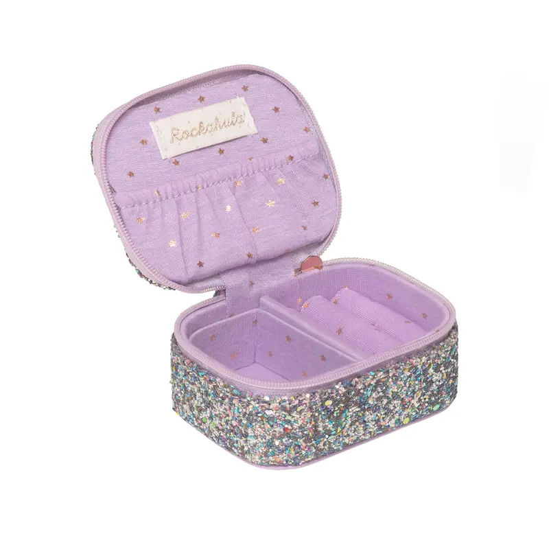 Lilac Confetti Glitter Mini Jewellery Box by Rockahula