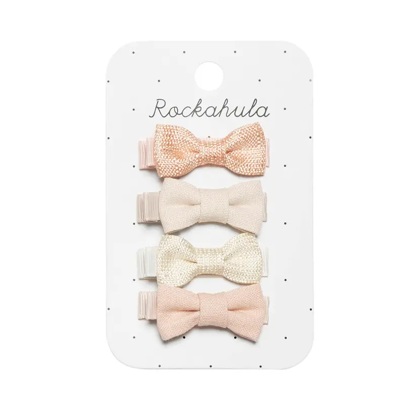 Linen Mini Bow Hair Clips by Rockahula