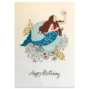 Mermaid Birthday Greetings Card by Rosie Wonders