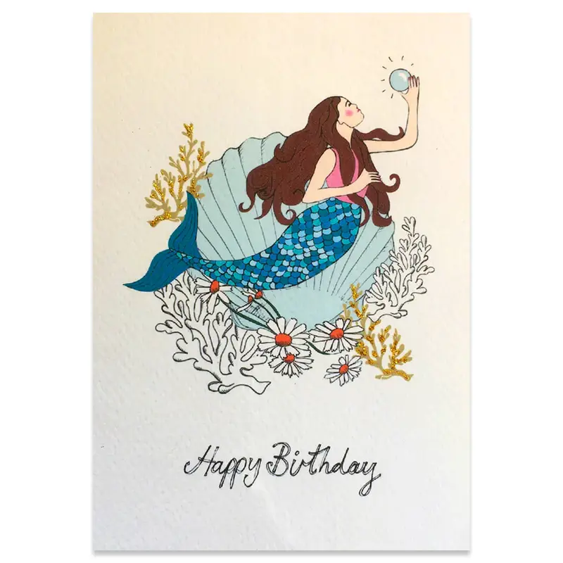 Mermaid Birthday Greetings Card by Rosie Wonders