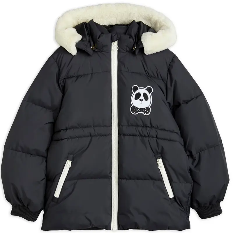 Panda Hooded Puffer Jacket by Mini Rodini