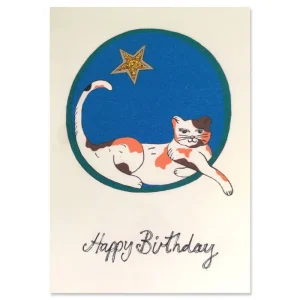 Relaxed Cat Birthday Greetings Card by Rosie Wonders