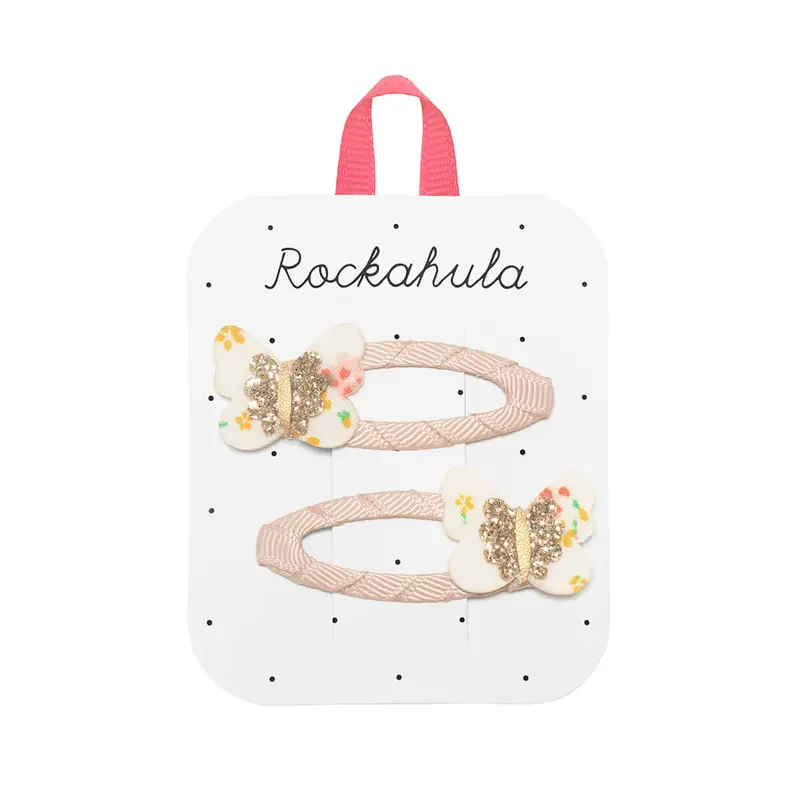 Tiny Blossom Butterfly Hair Clips by Rockahula