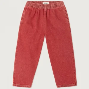 Uzatown Kid's Denim Joggers in Red by American Vintage