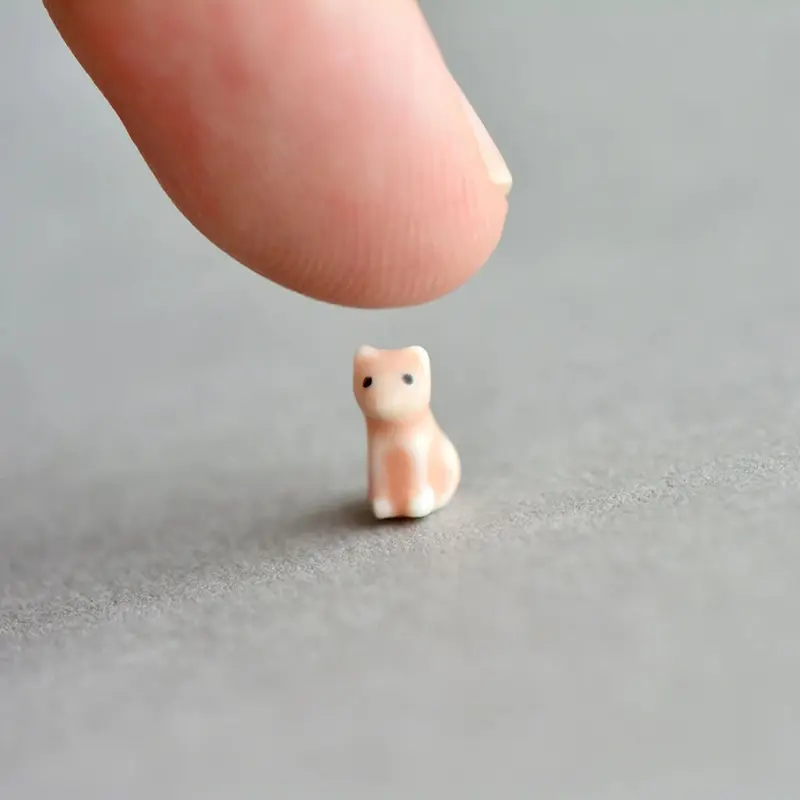 World's Tiniest Cat Porcelain Figure by Camp Hollow