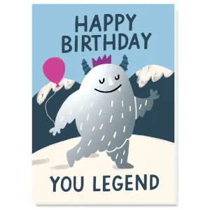 Yeti Birthday Greetings Card by Stormy Knight