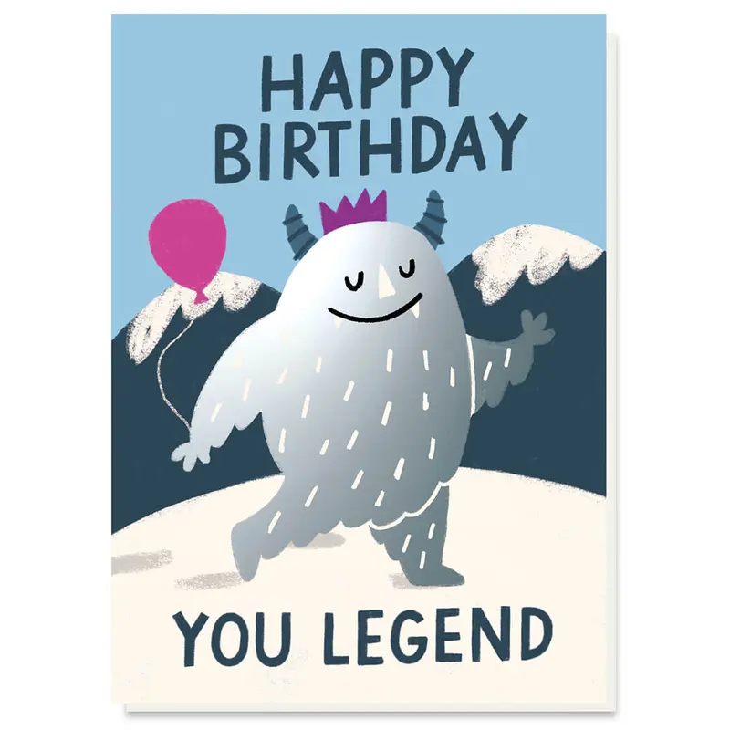 Yeti Birthday Greetings Card by Stormy Knight