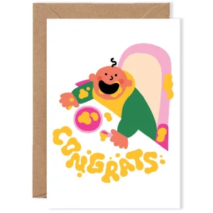 Baby Food Greetings Card by Cari Vander Yacht for Wrap