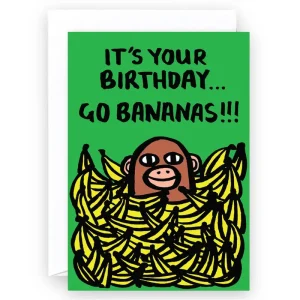 Birthday Bananas Greetings Card by Alice Bowsher for Wrap