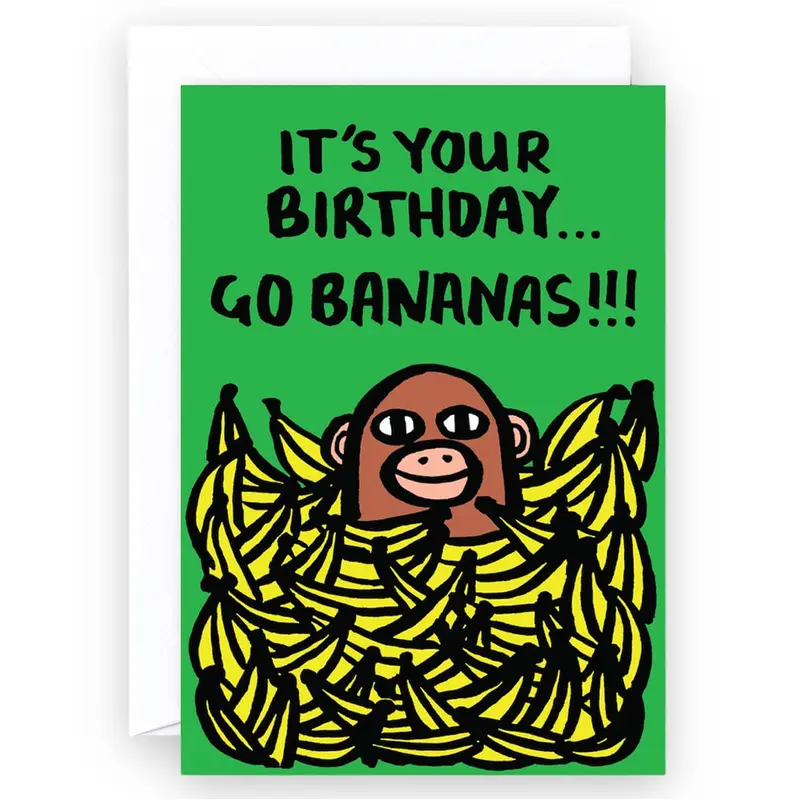 Birthday Bananas Greetings Card by Alice Bowsher for Wrap