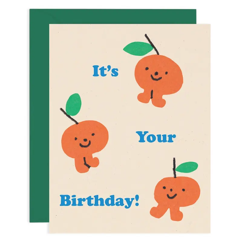 Birthday Oranges Greetings Card by Maria Ramos for Wrap