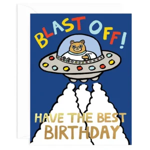 Blast Off Birthday Greetings Card by Alice Bowsher for Wrap