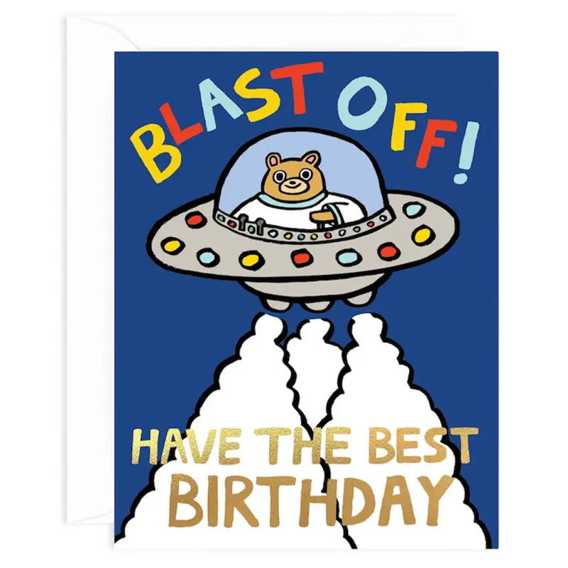 Blast Off Birthday Greetings Card by Alice Bowsher for Wrap