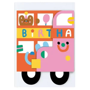Bus Fold Out Birthday Greetings Card by Susie Hammer for Wrap