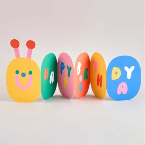 Caterpillar Fold Out Birthday Greetings Card by Susie Hammer for Wrap