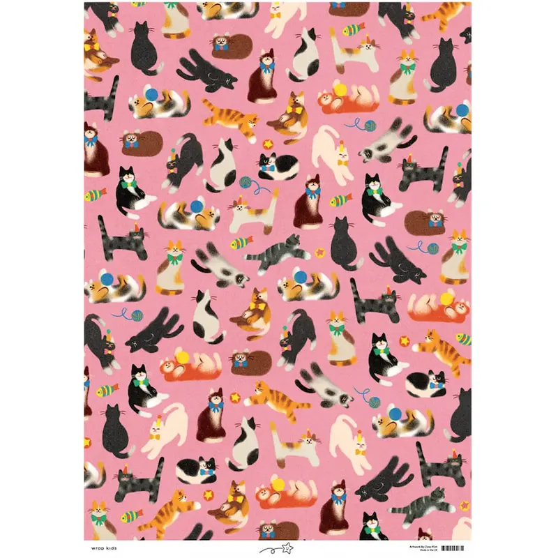Cats Birthday Gift Wrap by Zoey Kim for Wrap